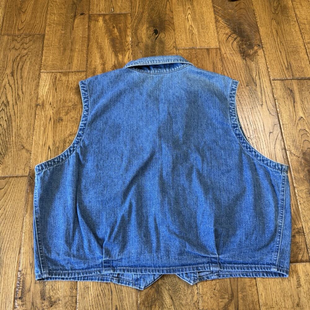 VTG St Johns Bay Denim Sleeveless Button Down Vest Women’s XL 90s Y2K Cowgirl - Picture 6 of 6